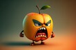 Fuming Fella An Angry Cartoon Mango Character Digital Illustration. Generative AI
