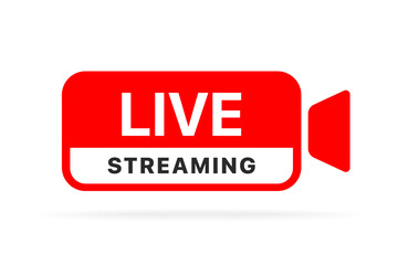 Poster - Live streaming icon. Live stream icons. Video broadcasting icon. Red live symbol for TV, news, movies, shows, webinar. Online stream icons.