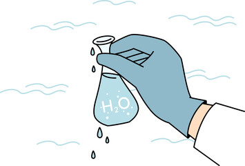 Wall Mural - researcher hold tube with water sample