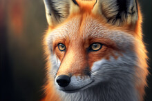 Red Fox - Vulpes Vulpes, Close-up Portrait