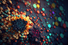 Abstract Colorful Background With Cubes, 3d Render, AI Generated