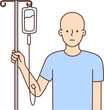 © Valery - Bald man with dropper get chemo treatment