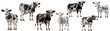 Cows on the png background created with Generative Ai technology