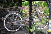 Vintage Bicycle On Display In Front Of The House
