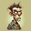 illustration: creepy guy caricature (generative ai content)
