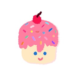 Little cupcake so cute cartoon character 