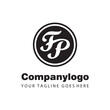 simple black letter fp for logo company design