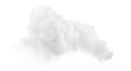 Leinwandbilder - Soft white steam cloud on transparent clipart backgrounds 3d rendering png file