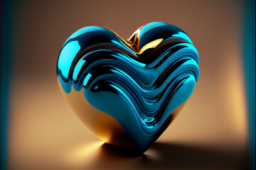 3D blue heart