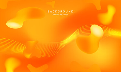 Wall Mural - Abstract gradient liquid orange background. Bright design texture. Dynamic shapes composition for design poster. Modern, luxury and fashion. Gradient geometric. Vector illustration.