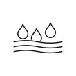 Absorption line icon, absorb water vector