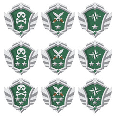 Canvas Print - A set of badges for the game. Isolated on white background. Vector illustration.