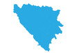 bosnia map. High detailed blue map of bosnia on PNG transparent background.