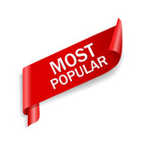 Fototapeta Most - Most popular banner. Red Icon most popular design. Modern style vector illustration.
