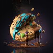cookies, delicious sticky, gooey tasty cookies, impossible to eat, colors cookies, delicious, Rainbow cookies, generative by AI