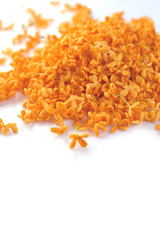 Wall Mural - orange flowers of Sweet Osmanthus on a white background