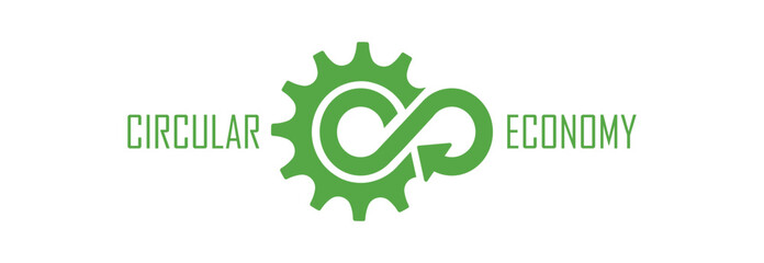 Sticker - circular economy icons on white background	