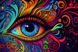 © horace - 60s abstract acid art colorful eye background