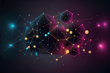 Beautiful illustration with connected dots and lines. Digital network background. Background for presentations