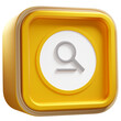 icono 3d con perspectiva búsqueda amarillo
