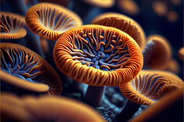 Aufkleber - Beautiful abstract illustrations mushrooms pattern  background. 