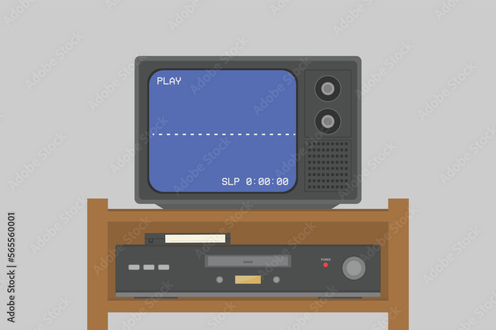 retro tv set with vcr and vhs 90s 80s nostalgia memories retro  