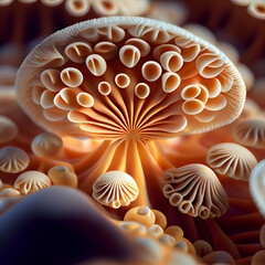 Aufkleber - Beautiful abstract illustrations mushrooms pattern  on a background. 