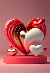 Poster - St. Valentine's Day style concept Background.	heart shaped box with hearts