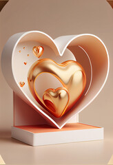 Poster - St. Valentine's Day style concept Background.	heart shaped box with hearts