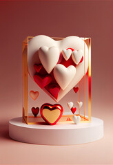 Poster - St. Valentine's Day style concept Background.	heart shaped box with hearts