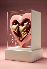 Poster - St. Valentine's Day style concept Background.	heart shaped box with hearts