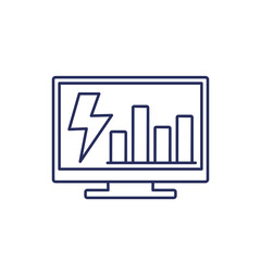 Wall Mural - electric consumption line icon on white