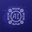 © nexusby - AI icon, Artificial intelligence technologies, linear design