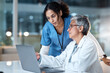 © C Malambo/peopleimages.com - Doctors, thinking or laptop in night teamwork, medical research or surgery planning in wellness hospital. Talking, nurse or healthcare women on technology for collaboration help or life insurance app