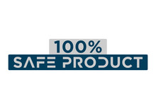 Eps10 100% Percentage Safe Product Vector Art Sign Symbol Illustration With Fantastic Font And Blue Color Isolated On White Background