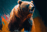 niedźwiedź abstrakcyjny kolorowy 2