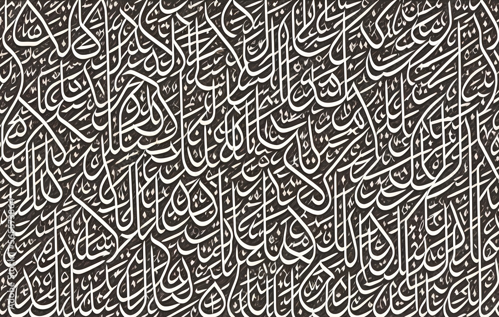 Illustration of Islamic calligraphy pattern, generative ai Stock ...