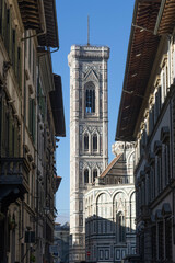  View of the Florence Cathedral, Cattedrale di Santa Maria del Fiore, Florence, Italy