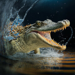 Wall Mural - Angry Crocodile