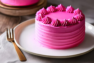 cake with pink frosting