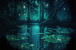 © Dianne - an illustration of a magical fantasy swamp at night, Generative AI