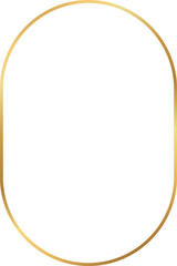 Sticker - Oval gold linear  frame border isolated on transparent background, PNG template picture, card, text