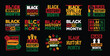 Black History Month logo. Vector illustration.