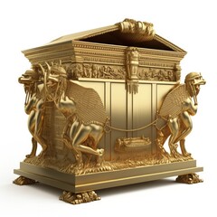 Wall Mural - Detailed illustration of the Ark of the Covenant, Ark of the Testimony, Ark of God isolated on a white background, generative ai