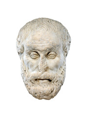 Wall Mural - Antique marble greek philosopher head isolated