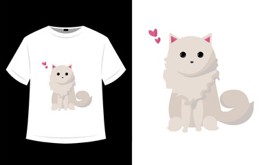 Wall Mural - T shirt design cute cat