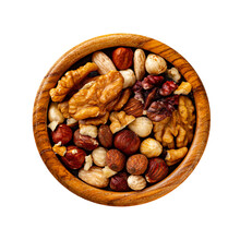 Wooden Bowl With Mixed Nuts