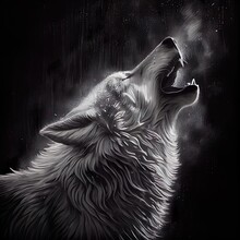 Wolf In Black And White