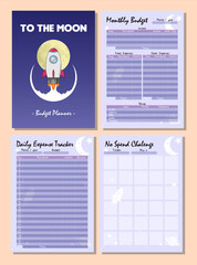 blue space theme budget planner template 