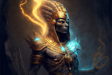 ancient egypt god amun, generative, ai